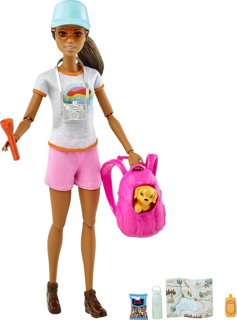 Barbie Wanderin-Spielset Puppe mit Hund, Anziehpuppe Produktbild 
