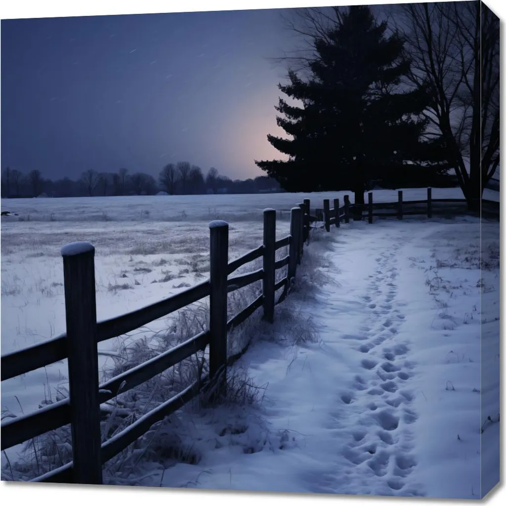 Quadro Paesaggio Invernale 70x70 - Emozioni su Tela per la Casa