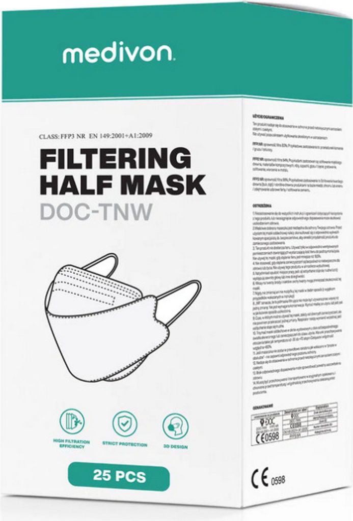 Premium FFP3 Schutzmasken Medivon DOC 25 Stück Produktbild 