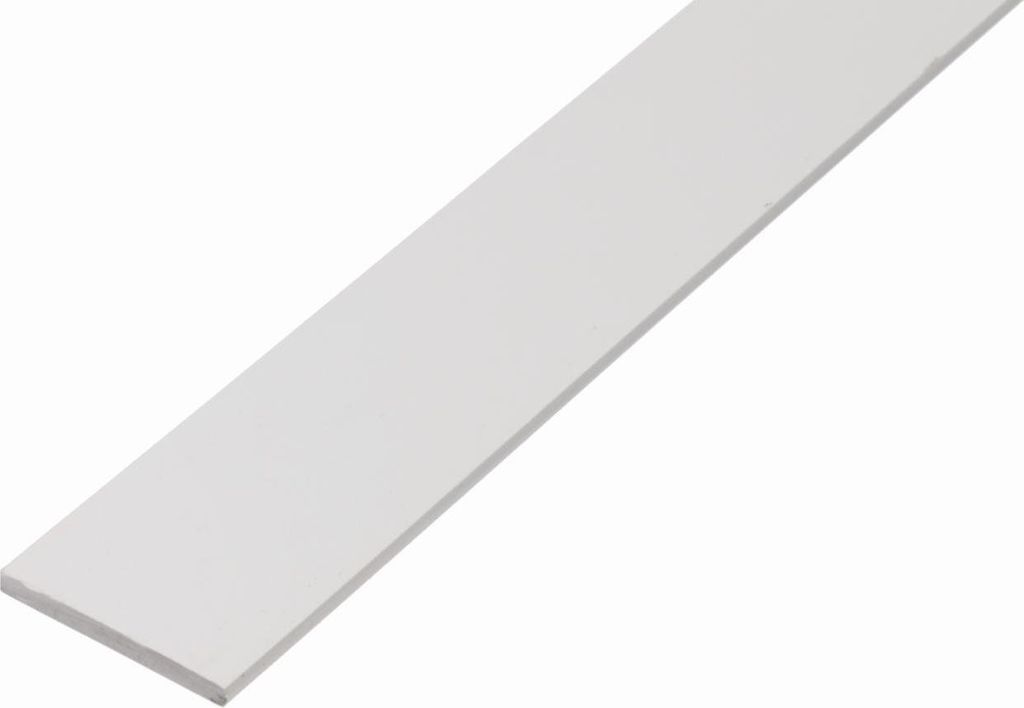 Alberts Flachstange, Kunststoff, weiß, versch. Größen 40 mm 2000 mm 3 mm