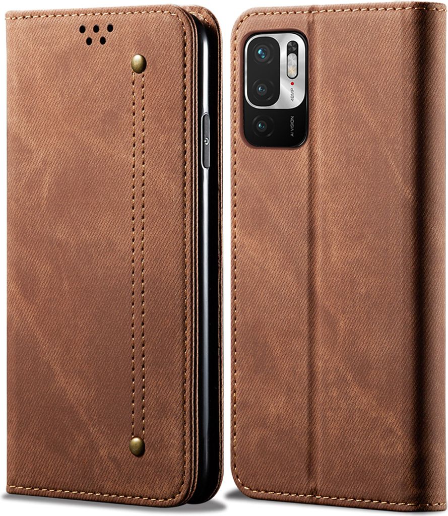 Xiaomi Poco M3 Pro 5G Hülle, LaimTop Denim Leder Brieftasche Magnetverschluss Flip Bookstyle Schutzhülle mit Standfunktion für Xiaomi Poco M3 Pr...