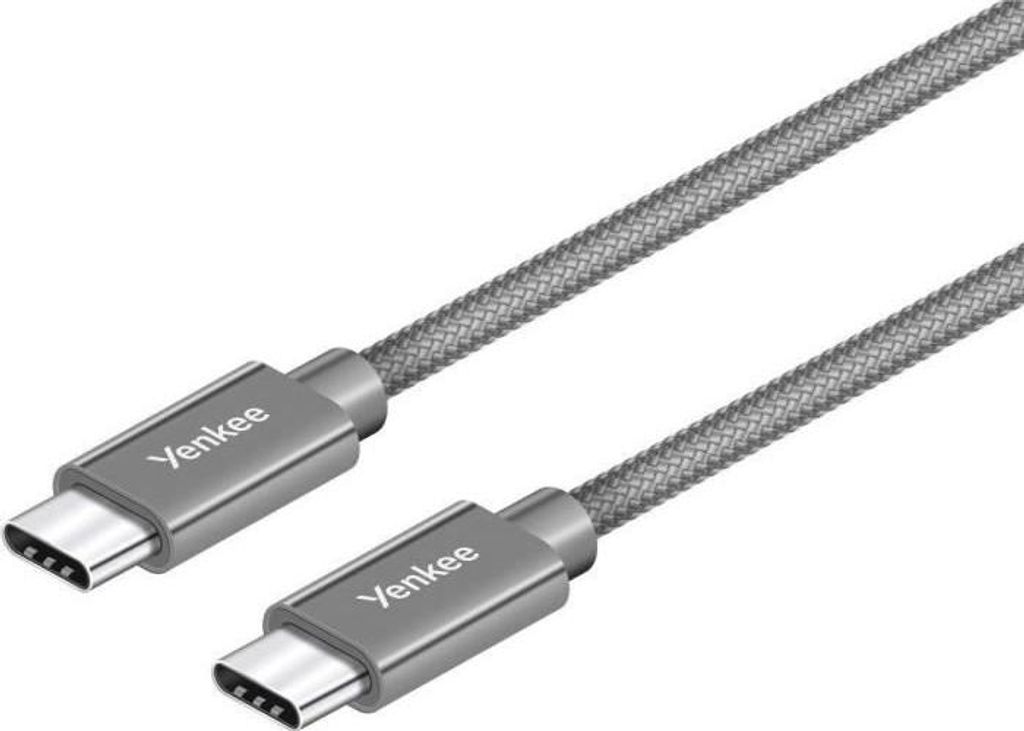 USB-C Kabel, 2m, 60W, 480 Mbps Datentransfer, YENKEE YCU C102 SR, Aluminium und Nylon