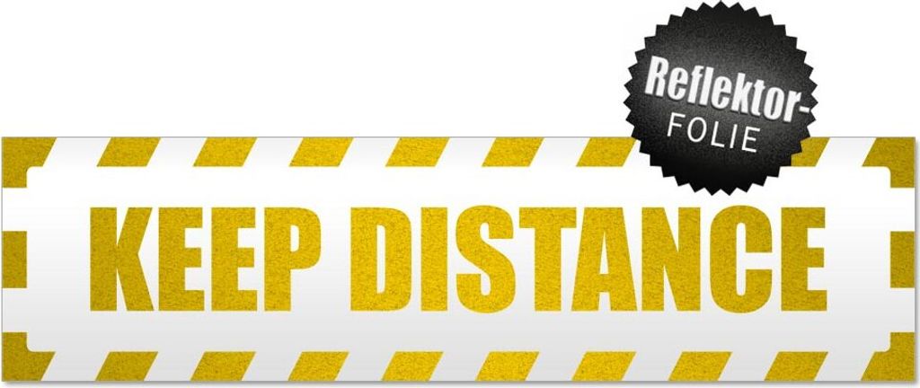 Keep Distance gestreift Magnetschild Schild magnetisch