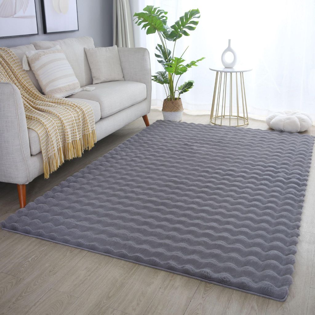 Carpetsale24 Tapis à Poils Longs Doux pour Salon Uni Image du produit 