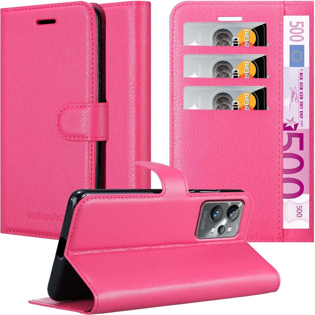 Cadorabo Hülle für Realme GT 2 PRO Schutz Hülle in Pink Handyhülle Etui Case Cover Magnetverschluss