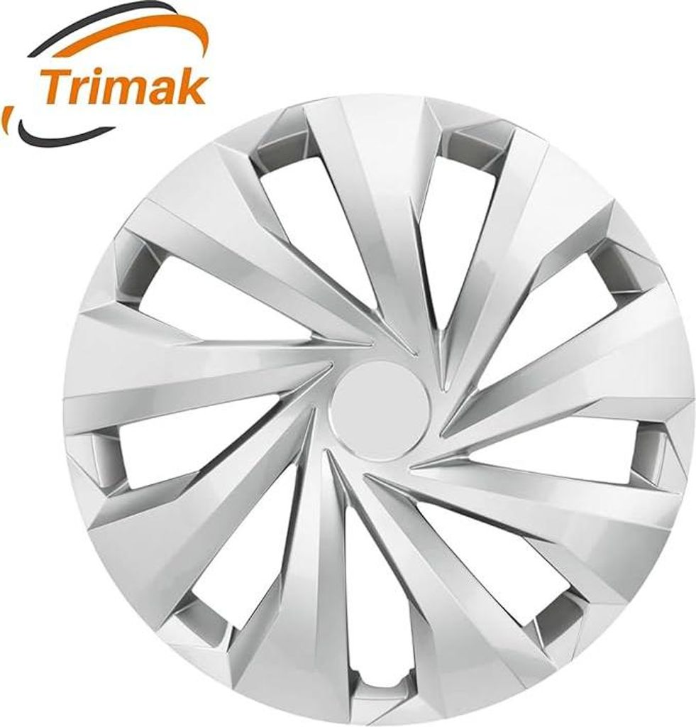 TRIMAK Radkappen 13, 14, 15, 16 Zoll Schwarz Silber 4er-Set, Radkappen Zoll:14 Zoll, Radkappen Farbe Und Typ:Silber Wind
