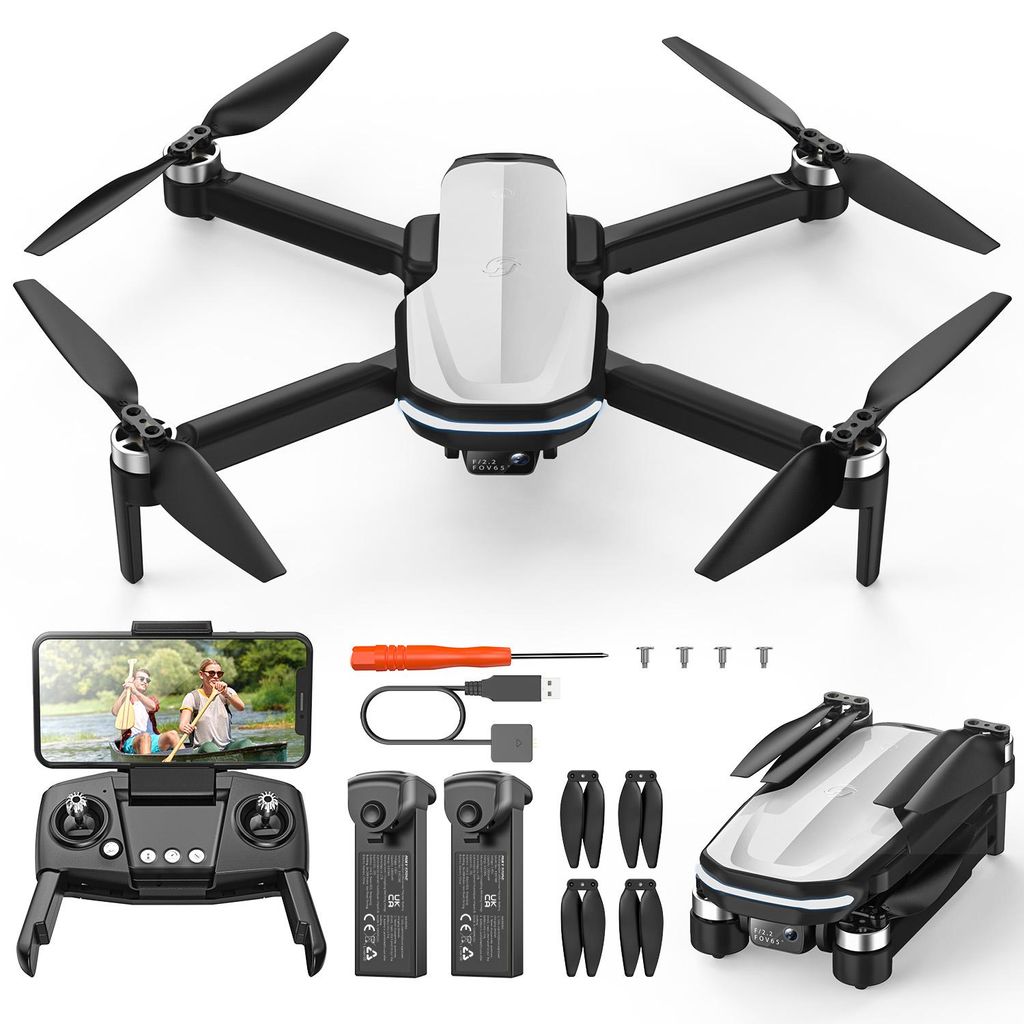 Holy Stone HS280D Drohne mit Kamera 1080P, RC Faltbare FPV Drone mit 2 Akkus Lange Flugzeit, Bürstenloser Motor, Gestensteuerung