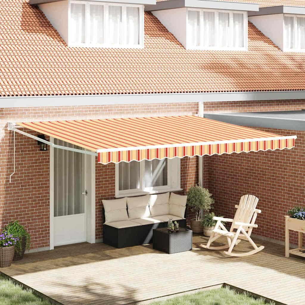 Maison Exclusive - Markise Gelb und Orange 450 x 300 cm Polyester und Metall
