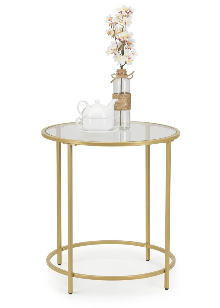 Petite table basse ronde or 50x55 cm pour optimiser l'espace avec style