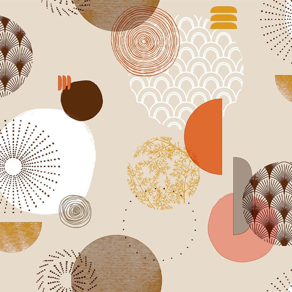 Wachstuch Kreise Äste abwischbar Wachstuchtischdecke 140 x 140 - 41761 - Kreise