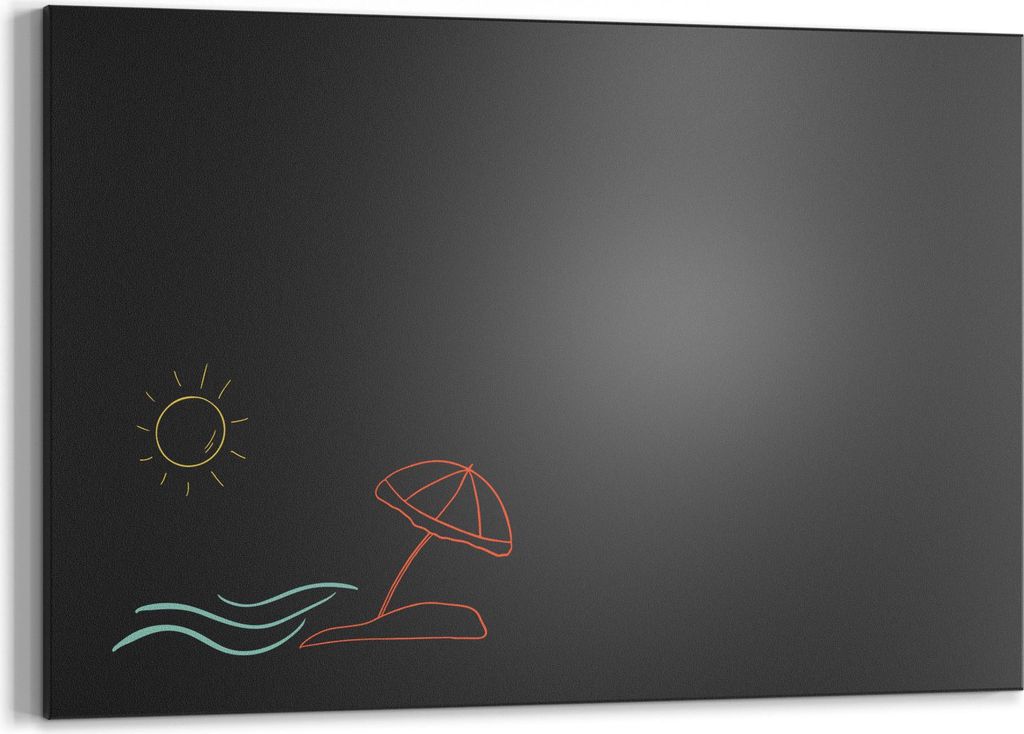 DEQORI Kreidetafel 60x40 cm 'Urlaub in Linien' Tafel Wandtafel Schreibtafel