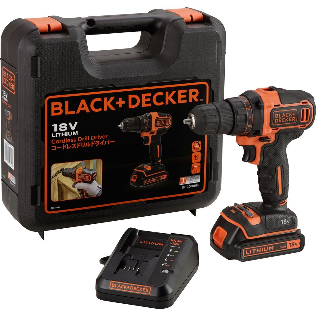 Black&Decker Akku-Bohrschraub 18V 1,5Ah 2G Koffer BDCDD186K Image du produit 
