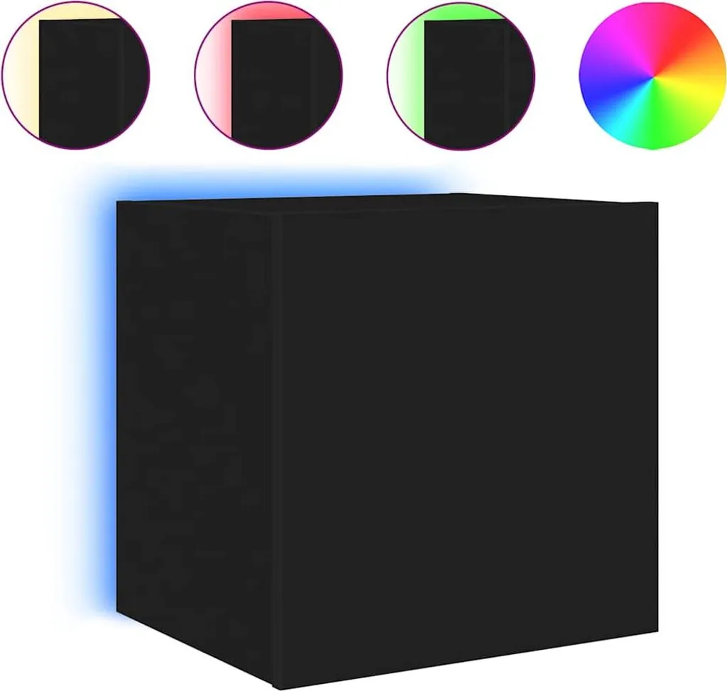 Mobile TV da Parete Nero con LED RGB | Eleganza Pensile 40,5 cm