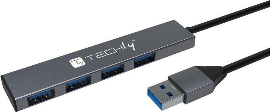 Techly USB-A 3.2 Hub 4x USB-A Slim 5Gbit/s --