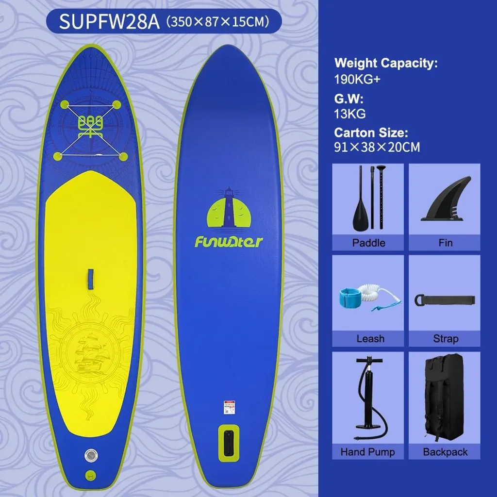 Paddle ultra léger en matériau résistant SUPFW28A pour toute la famille