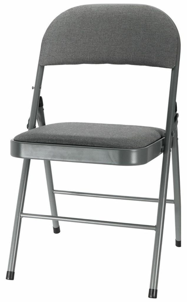 HowHomely | Klappstuhl - Stuhl - Sitzstuhl - grau - aus Metall - Küchenstuhl - für Wohnzimmer - komfortabel - Praktisch