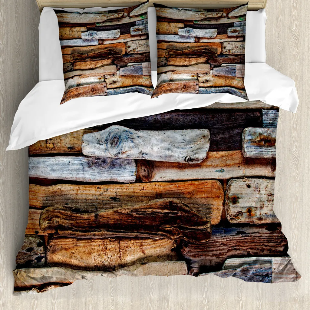 Copripiumino Legno Vintage 155x220: Arredo Rustico e Ipoallergenico