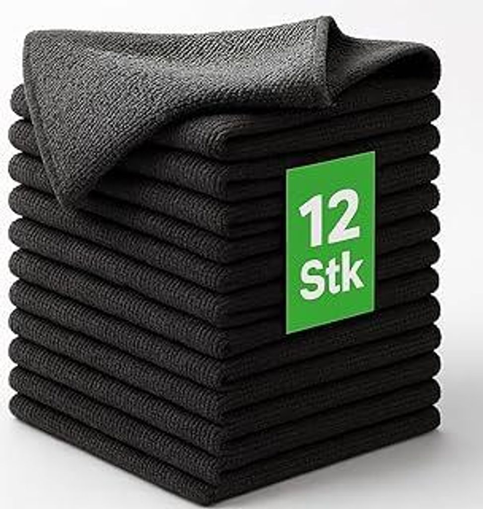 Kemes Putzlappen Mikrofasertücher Putztücher Set 12er Pack zur trockenen und feuchten Anwendung - Microfaser Küchentuch Poliertuch Reinigungstuc...