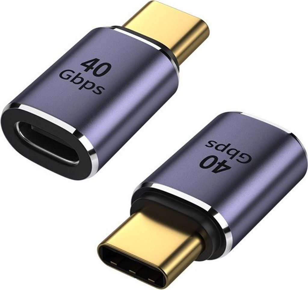 INF TYPE-C Buchse auf TYPE-C Stecker Adapter, Aluminium, 2 Stück