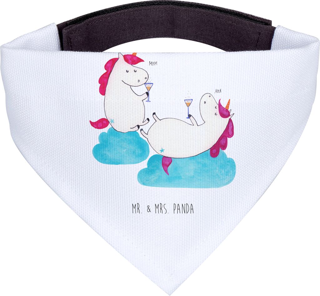 Mr. & Mrs. Panda Halstuch Hund Einhorn Sekt - Weiß - Geschenk, Beste, Hunde, Hunde-Halstuch, Unicorn, Tuch, Spaß, Hundehalstuch, Freundin