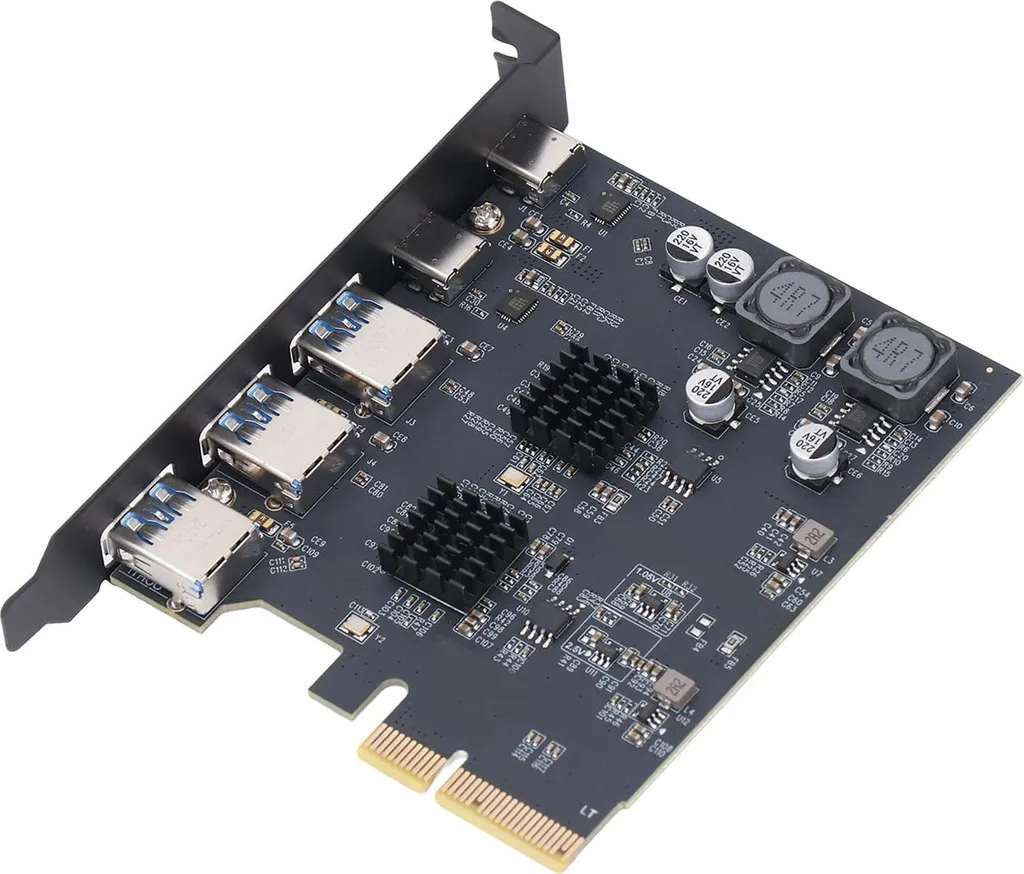 Carte USB 3.2 Gen2 10Gbps Stable Haute Vitesse PCIE 4X avec 5 Entrées - 5