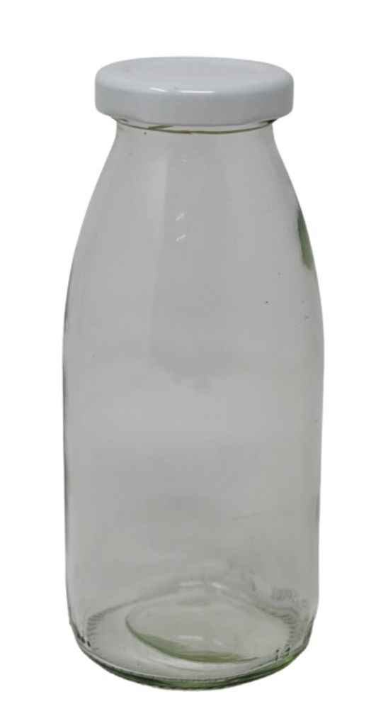 24 x 250 ml Leere Glasflaschen MIL Milchflaschen kleine Saftflasche mit Deckel
