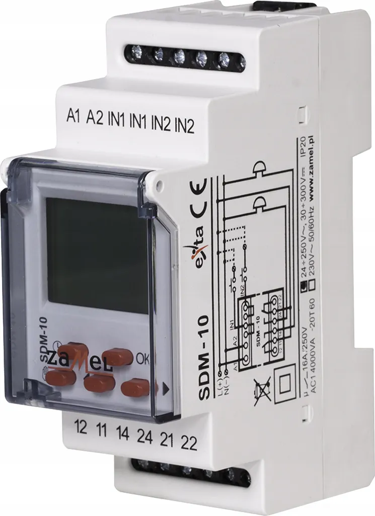 Commande de sonnette d'école SDM-10/U 24-250V AC et 30-300V DC polyvalente - 3