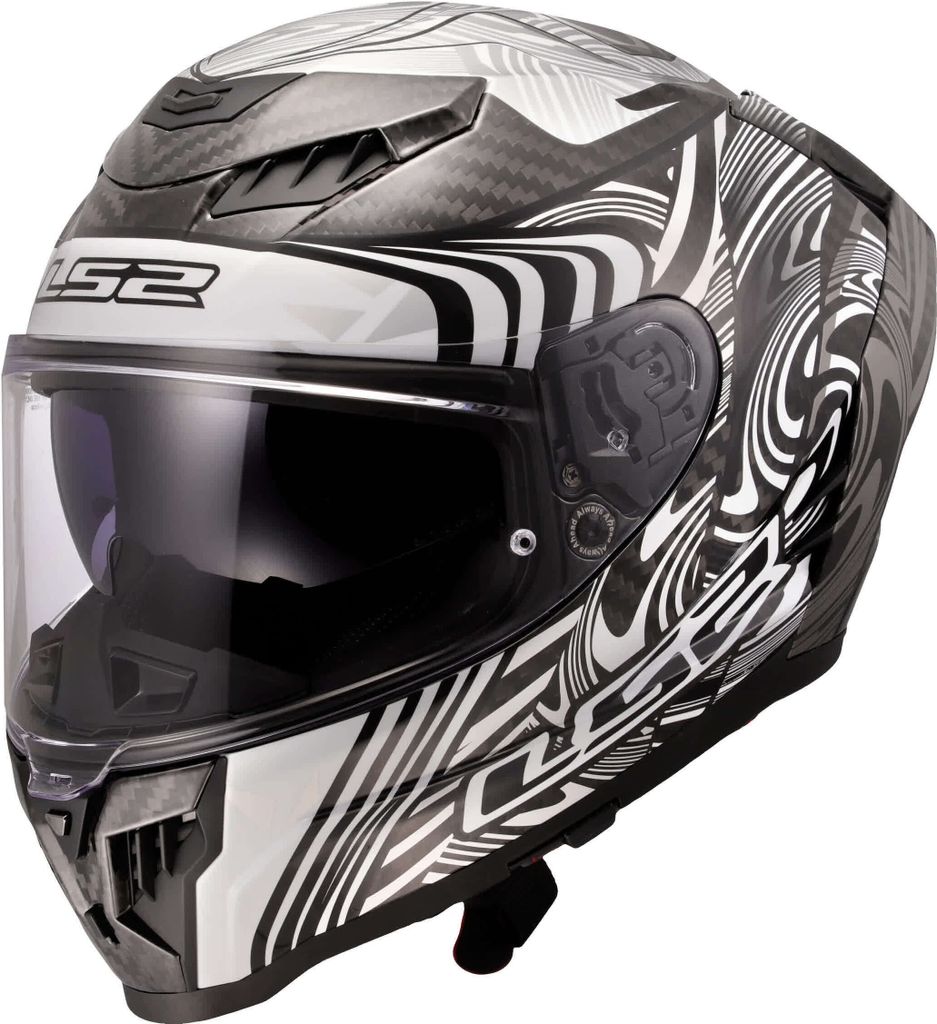 LS2 FF807 Dragon Enthum Carbon Helm, carbon/weiß, XS (53/54)