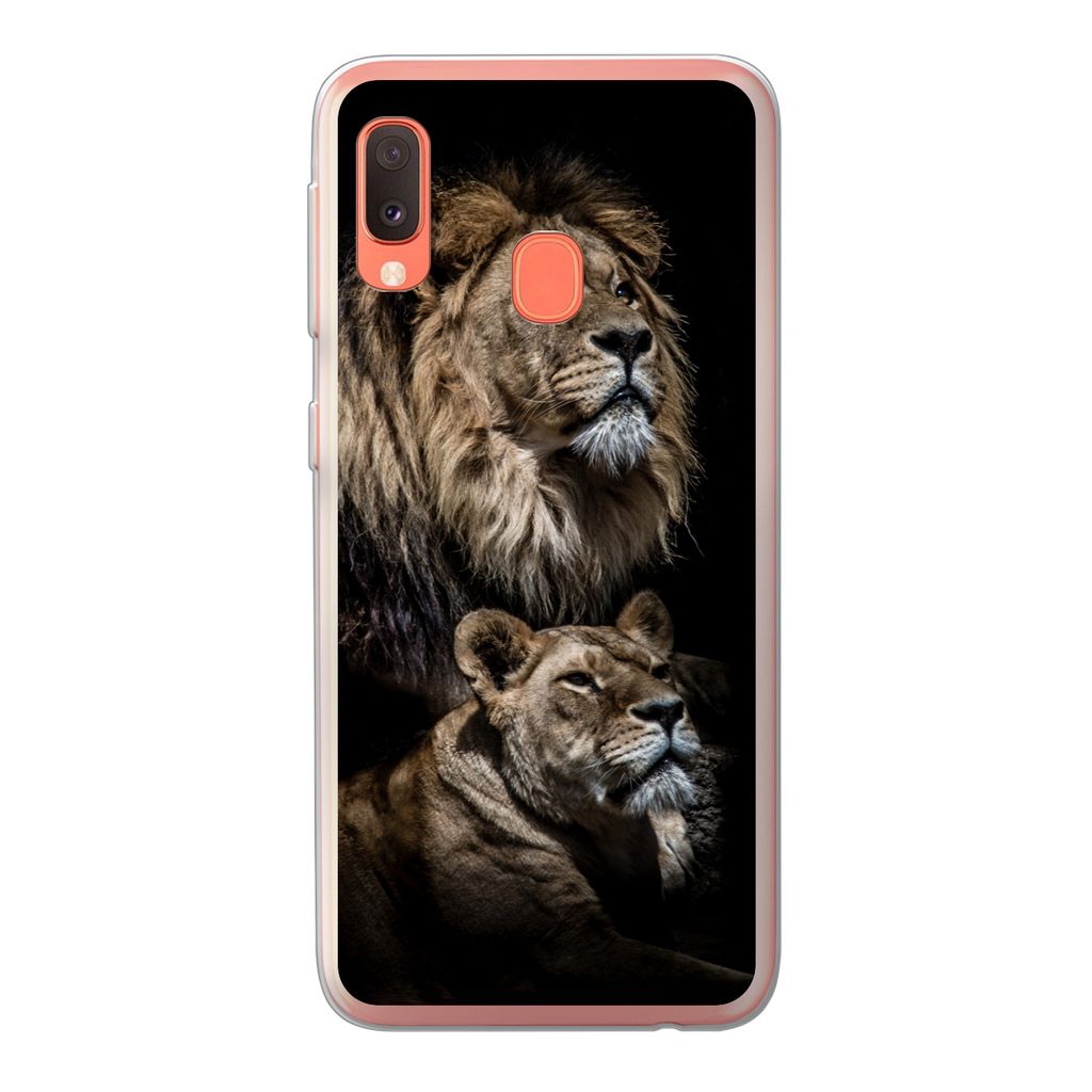 MuchoWow Handyhülle Schutzhülle Hülle für Samsung Galaxy A20e Löwe - Löwin - Porträt Silikon Softcase Handy Hülle - Abdeckung