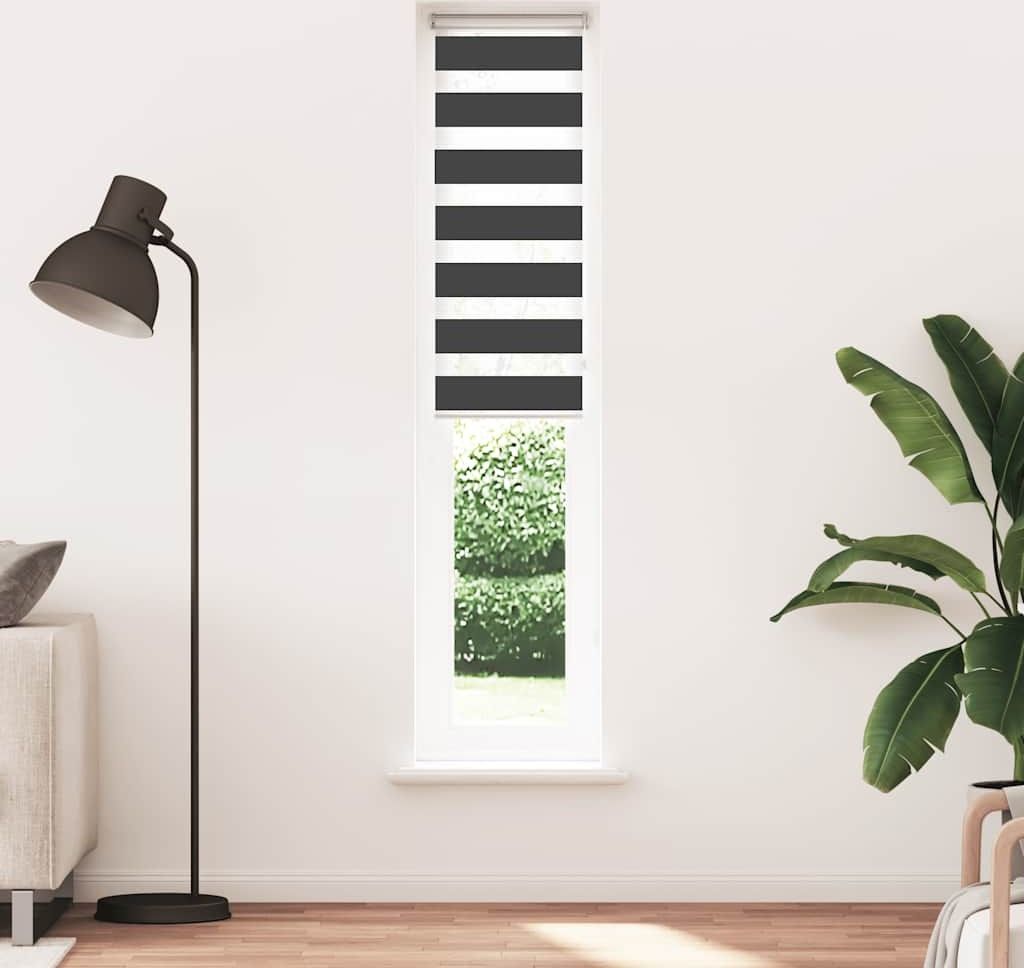 Doppelrollo Schwarz 40x230 cm Stoffbreite 35,9 cm Polyester