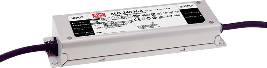 MEANWELL XLG-240-H-AB, AC-DC LED-Installationsnetzteil, Metallgehäuse, IP67 239,6W 27-56V 2200-6660mA CP