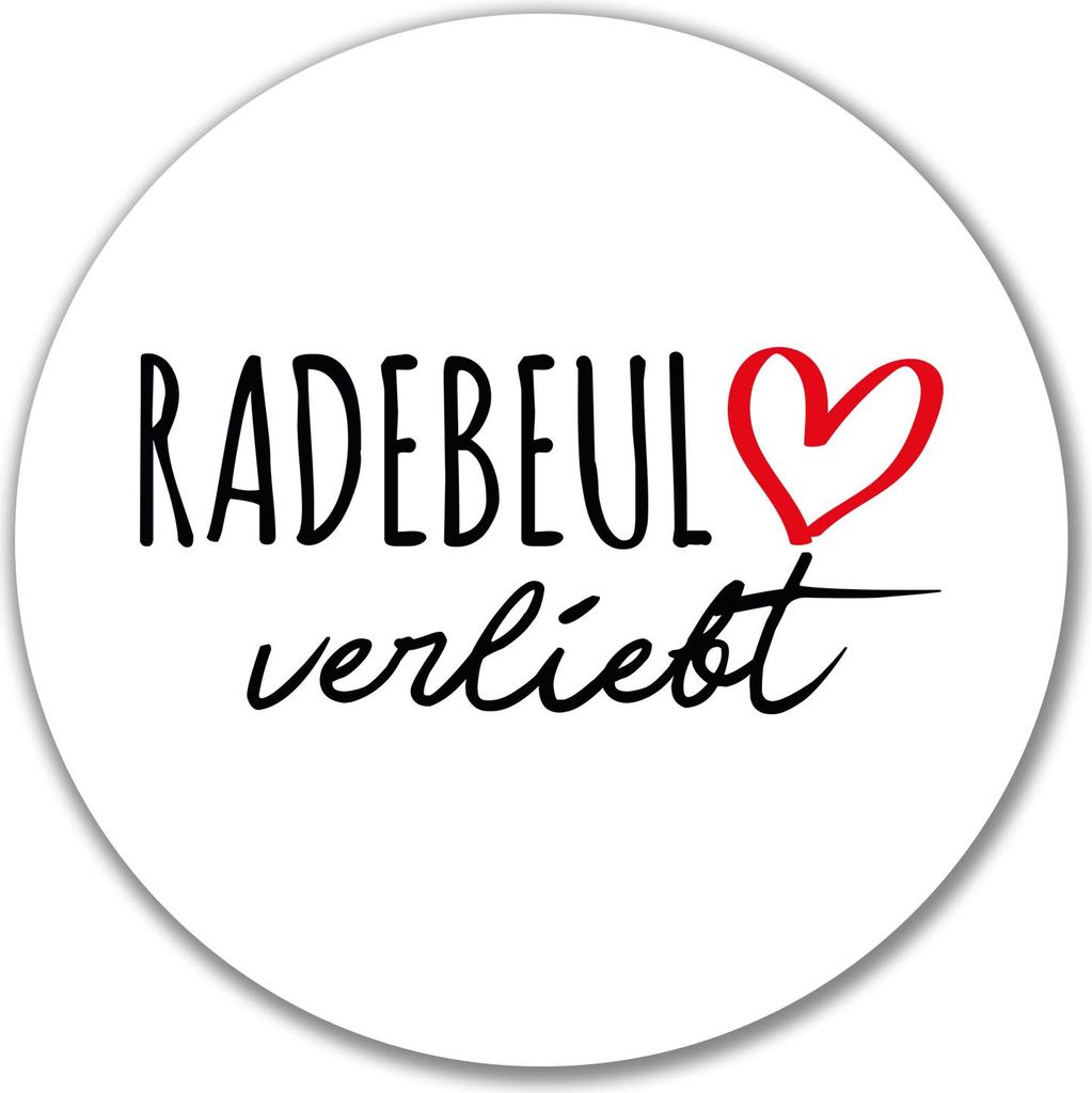 Huuraa Aufkleber Radebeul verliebt 10cm rund Sticker Geschenkidee