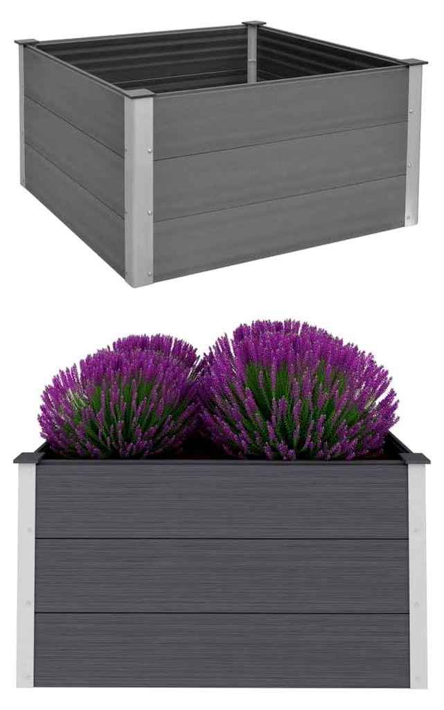 Hochbeet WPC 100x100x54 cm grau