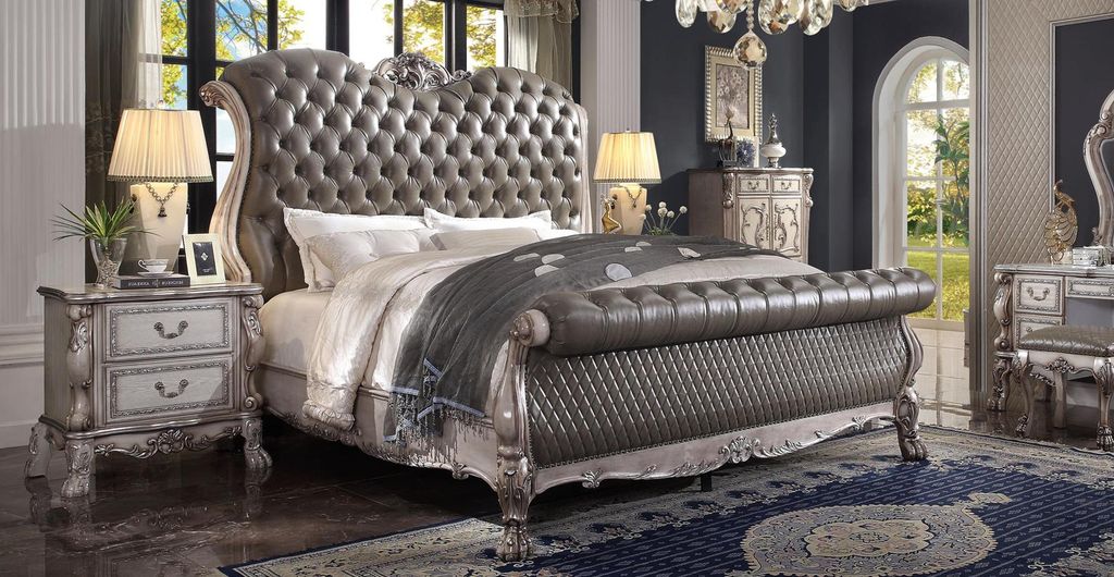 Design Barock Luxus Möbel Nachttisch Betten 180x200 Bett 3tlg. Schlafzimmer Set