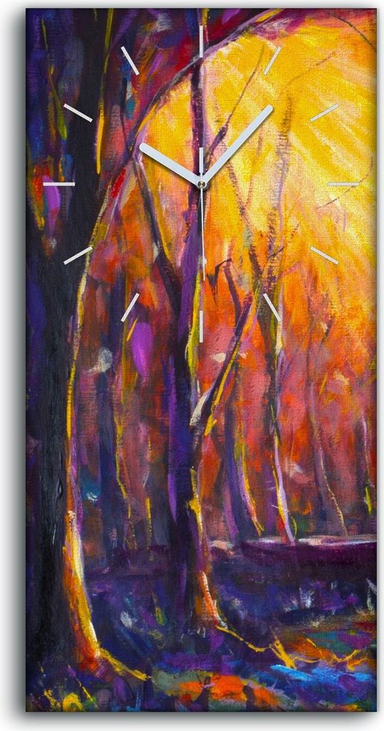 Wohnzimmer-Bild Leinwand Uhr Kunstdruck 30x60 Moderne Eindruckistische Malerei - weiße Hände