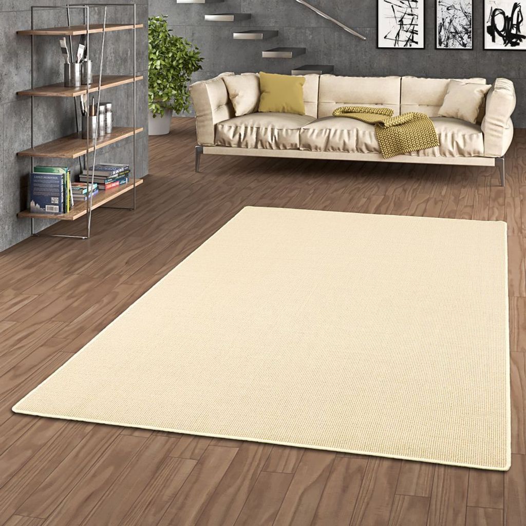 Sisal Natur Teppich Dekowe Creme, Größe:80x320 cm
