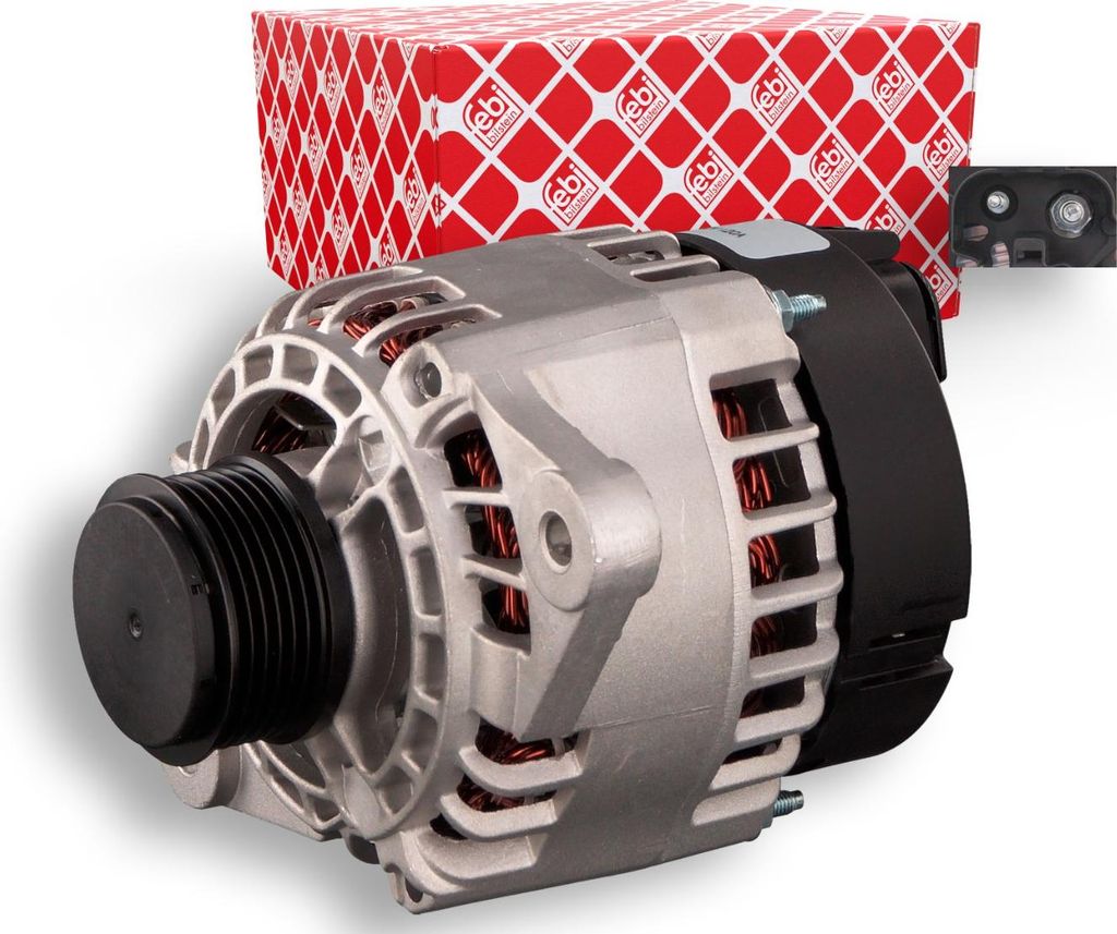 FEBI BILSTEIN 101537 Lichtmaschine Generator LiMa 105A 12V für FIAT PUNTO (188) BRAVO II (198) Doblo Cargo (223) Doblo Kombi (119, 223) STILO (192)
