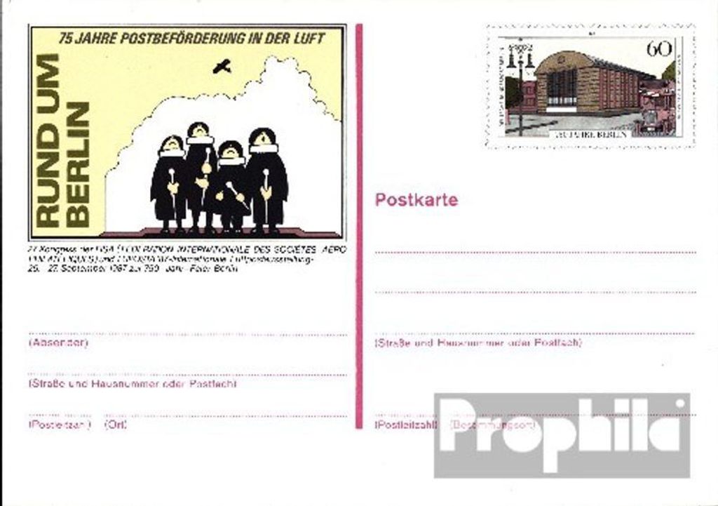 Belege Ganzsachen Berlin (West) 1987 P127 Amtliche Postkarte gefälligkeitsgestempelt 750 Jahre Berlin