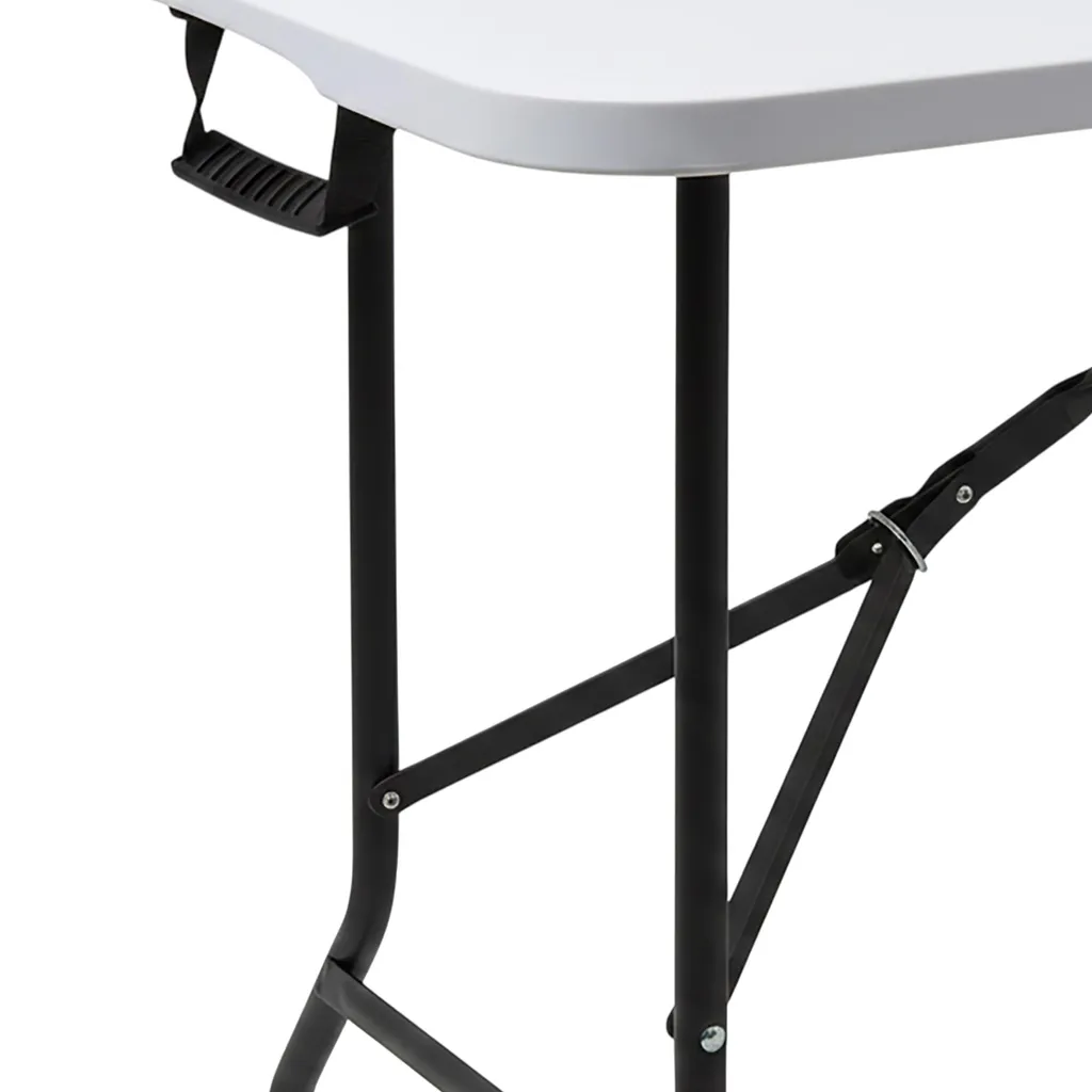 Table de camping pliante résistante aux UV et intempéries - Acier blanc