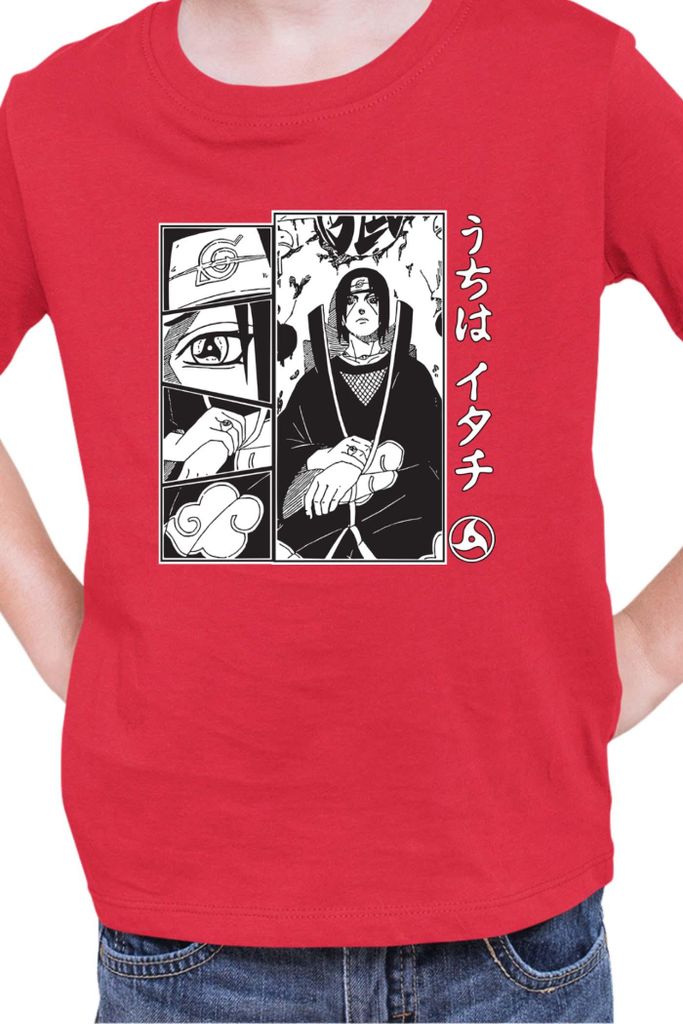 Kinder T-Shirt Naruto Itachi Uchiha 03, 9-11 Jahr - 140 / Rot
