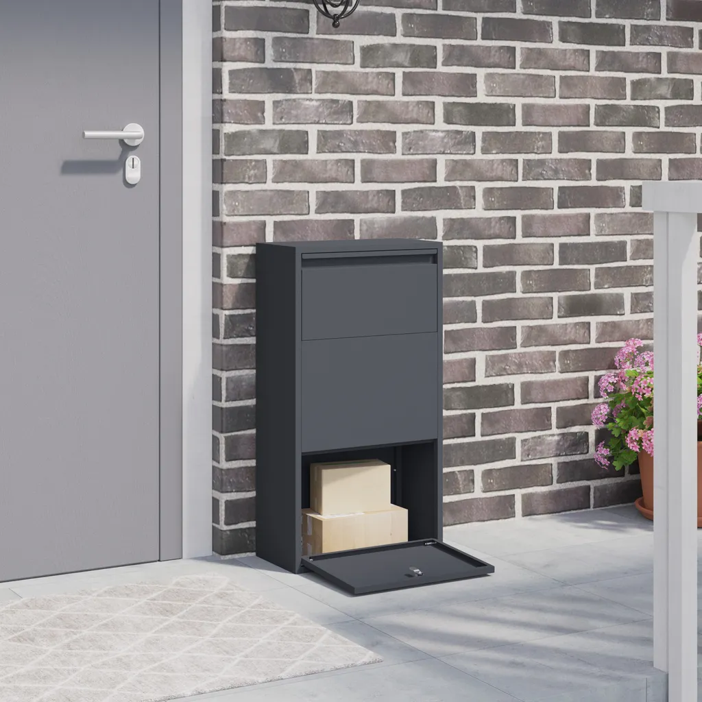 vidaXL Boîte de rangement pour paquets anthracite 44x22x82 cm en acier