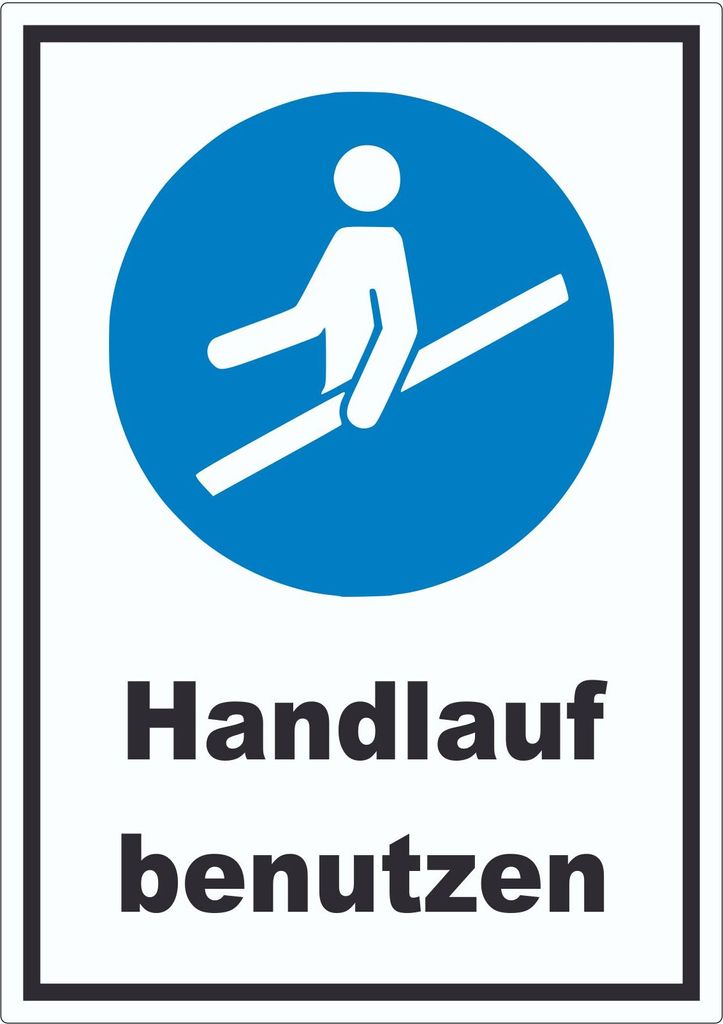 Handlauf benutzen Aufkleber A1 (594x841mm)