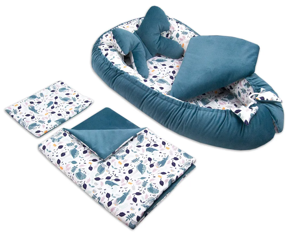 Cocon Bébé Réversible 2 Faces Velvet avec Couverture et Oreiller Épicéa - 5