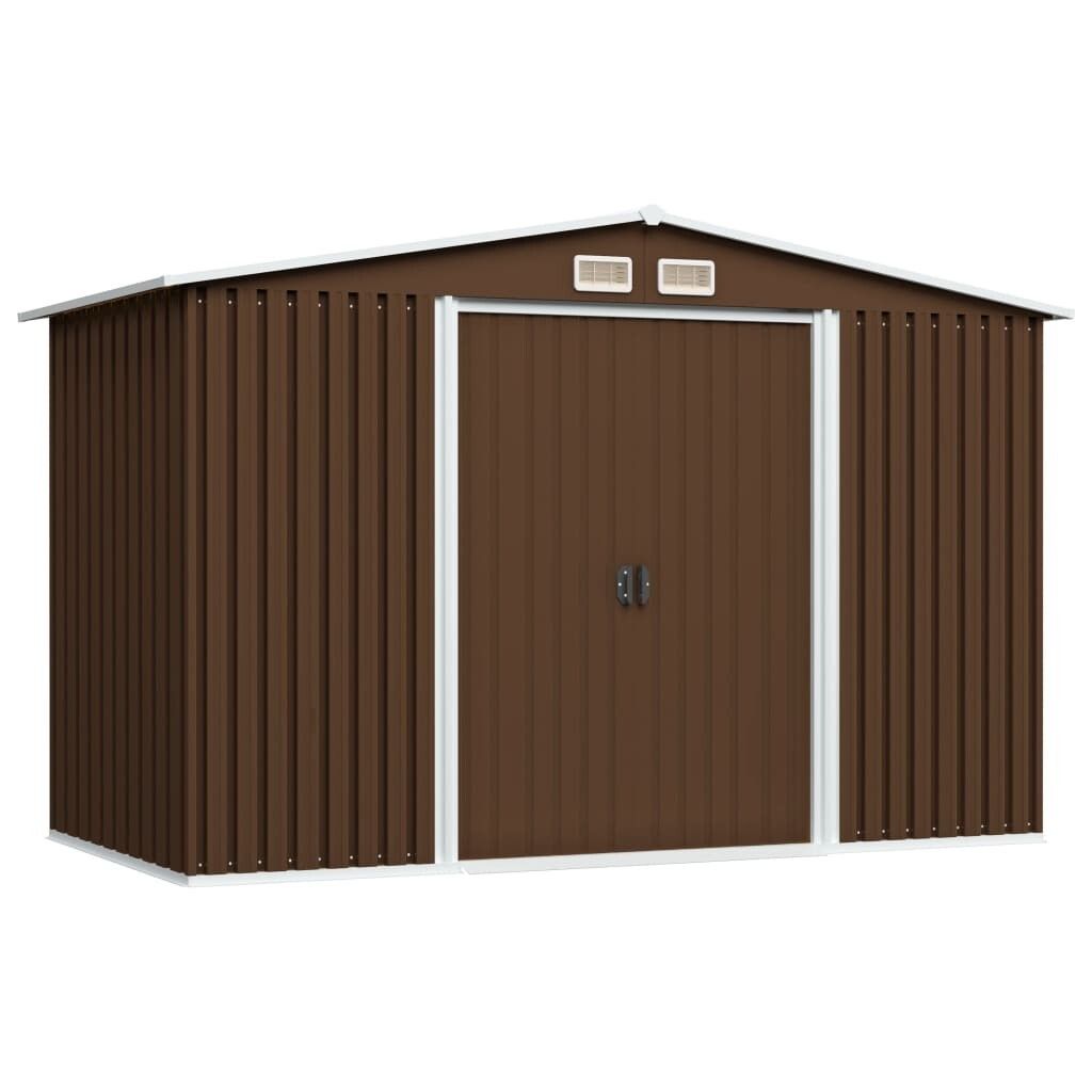 vidaXL Szopa narzędziowa brązowa 257x205x178 cm stalowa Zdjęcie produktu 