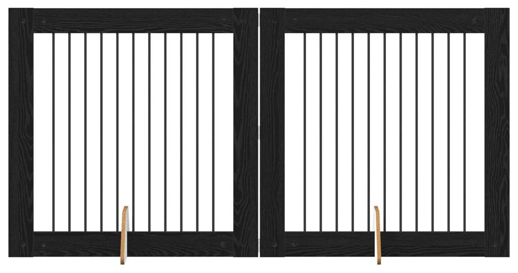 vidaXL Hundetor mit Ständern 2 pcs Schwarze Eiche 100 x 100 cm