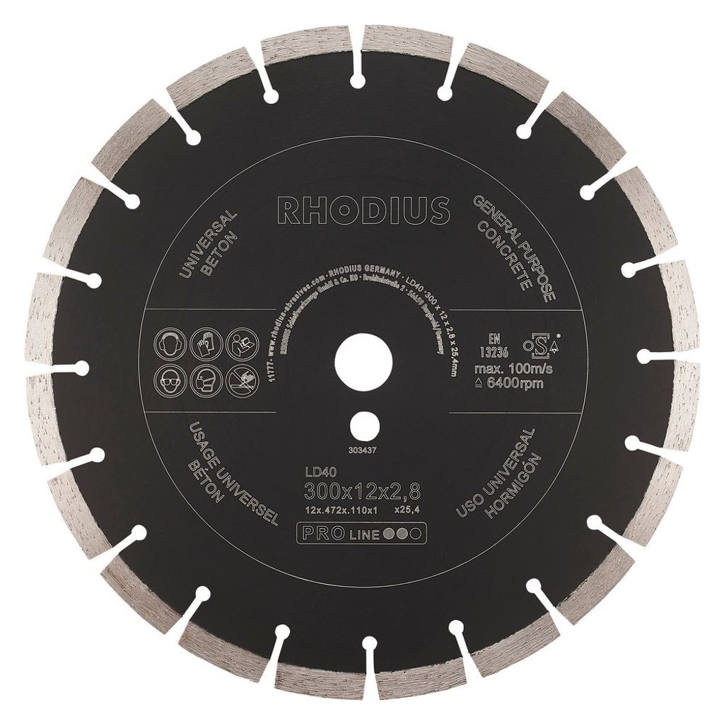 Rhodius Diamanttrennscheibe LD 40 300x7x2,5x25,40mm Stein Proline - 303437