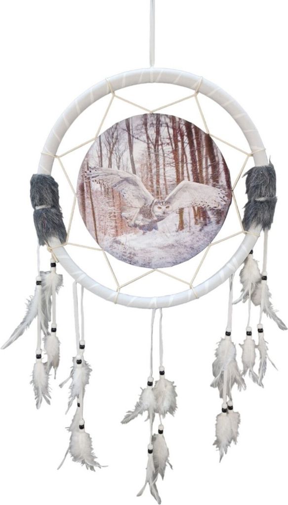 Western Traumfänger weiß mit Schneeeule