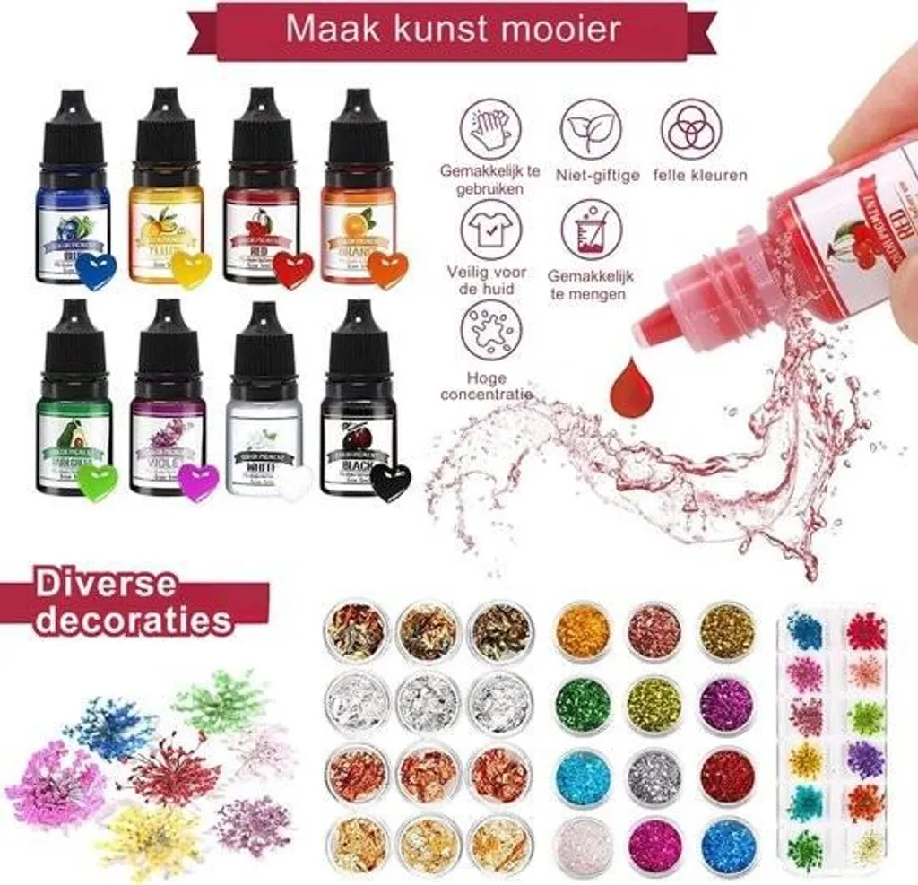 Kit de démarrage résine époxy pour bijoux - Kit complet avec moules DIY