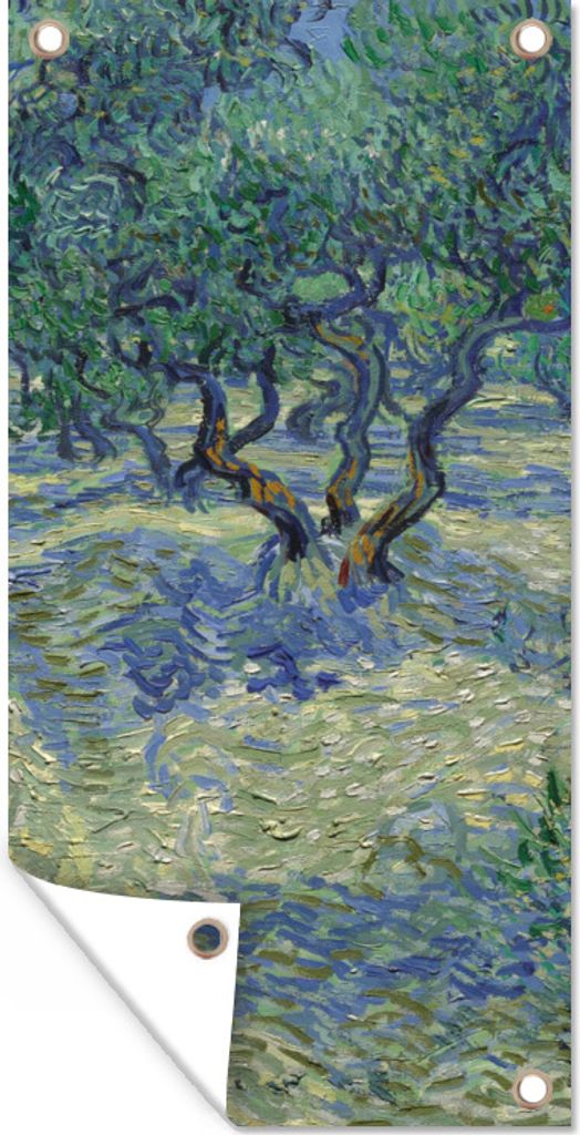 MuchoWow 40x80 cm Outdoor-Poster Gartendeko Sichtschutz Garten Poster für den Garten Der Olivenhain - Vincent van Gogh