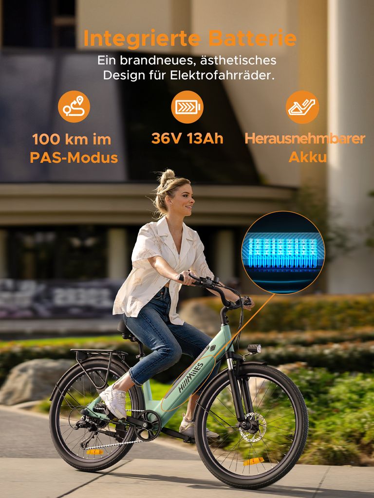 Rower elektryczny HillMiles, miejski rower elektryczny i Zdjęcie produktu 9